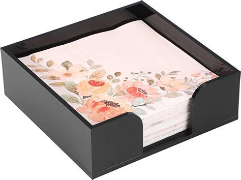 Amazon.com: Sumnacon Square Acrylic Napkin Holder - Stylish Black ...