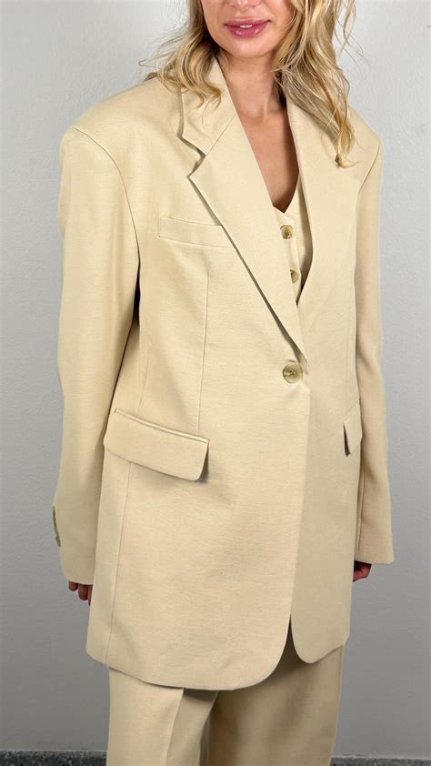 Linen Blend Natural Color Beige Blazer Jacket Casual Fashion Stylish ...