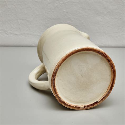 Mid 20th Century Traditional Spanish White Ceramic Vase For Sale at 1stDibs