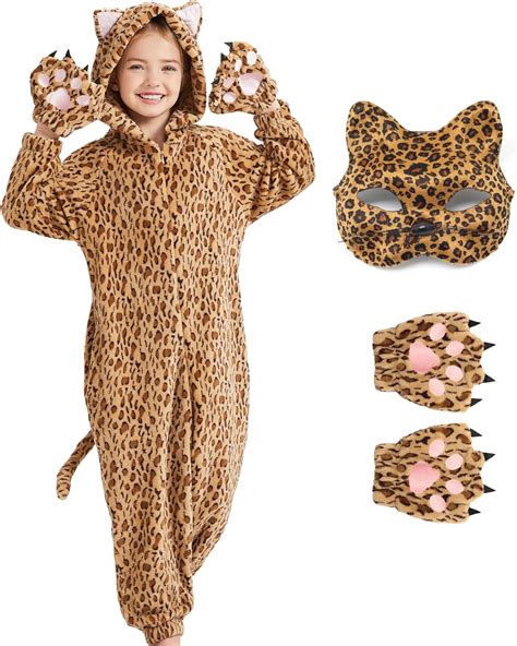 Amazon.com: Ezuwail Cheetah Costume for Kids Leopard Costume Gloves ...