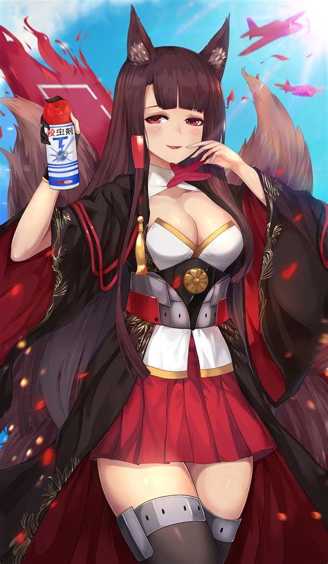 beluga dolphin azur lane akagi (azur lane) animal ears cleavage kitsune ...
