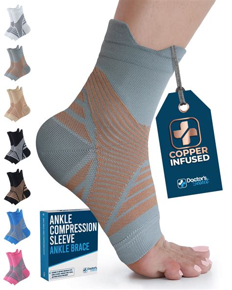 Doctor's Select Copper Ankle Compression Sleeve - Toeless Compression ...
