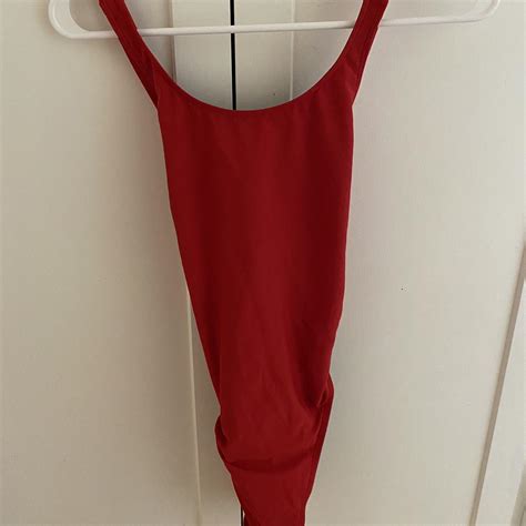 Women's Red Swimsuit-one-piece | Depop