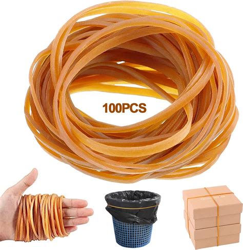 100 Pcs Elastic Bands, Natural Thick Rubber Bands(60 * 3mm) Heavy Duty ...