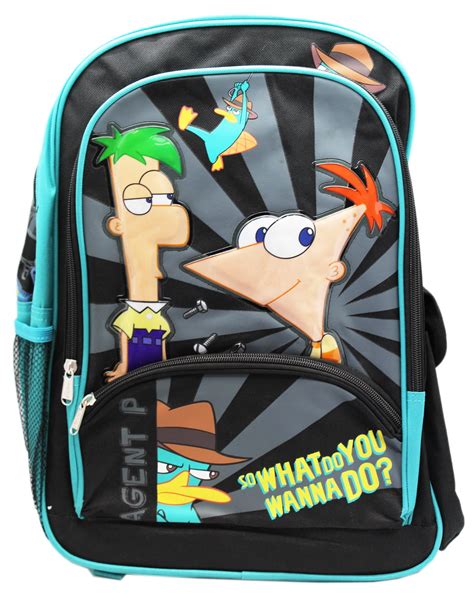 Disney's Phineas and Ferb "So What do you Wanna do?" Full Size Backpack ...