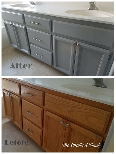 Painted Bathroom Vanity in Rustoleum Chalked Up - Aged Gray | Painting ...