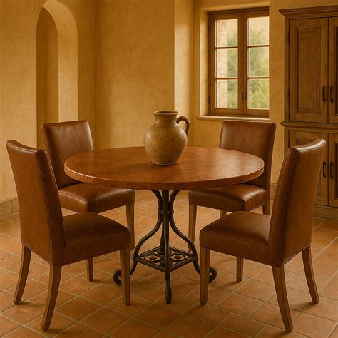 Spanish Mission Copper Dining Table | Artistry & Heritage - Rustica House