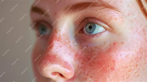Premium Photo | Rosacea couperose redness skin red spots on cheeks young woman with sensitive ...