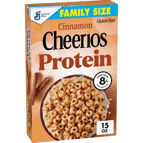 Amazon.com: Cheerios Protein Cereal, Cinnamon, 8g Protein, Family Size ...