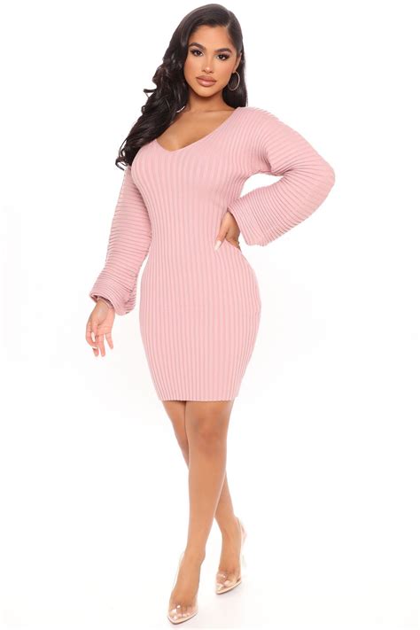 Moonlight Sweater Mini Dress - Pink | Fashion Nova | Mini dress, Pink ...