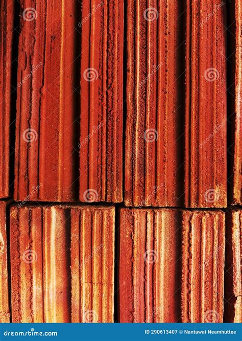 Red clay bricks stock image. Image of clay, compatibility - 290613407