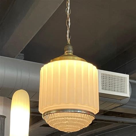 Art Deco Milk Glass Pendant Light at 1stDibs | art deco pendant lights ...