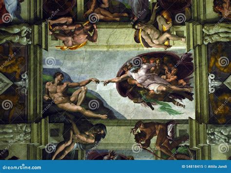 Michelangelo: Creation of Adam, Vatican Editorial Image - Image of ...
