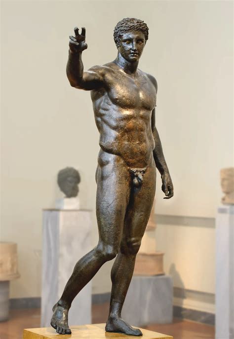 Famous Reproduction Sculpture - Brass Life Size Man Bronze Greek Statue