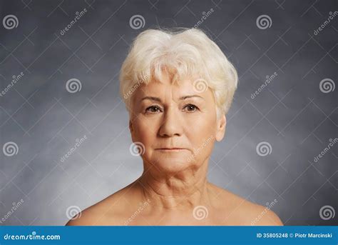 Portrait of an Old Nude Woman. Stock Photo - Image of person, emotional: 35805248