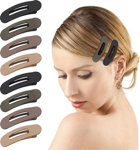 Amazon.com : obeoby 8 PCS Flat Hair Clips, Matte Flat Claw Clips 2 ...