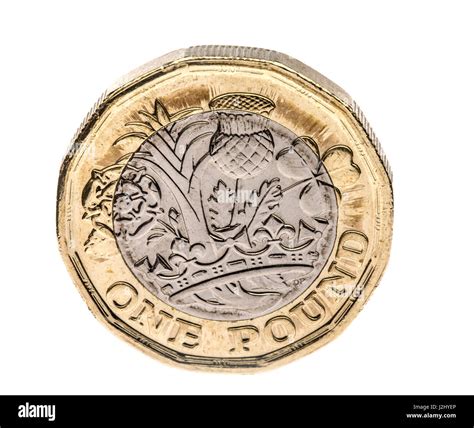 New One Pound coin isolated on a white background Stock Photo - Alamy