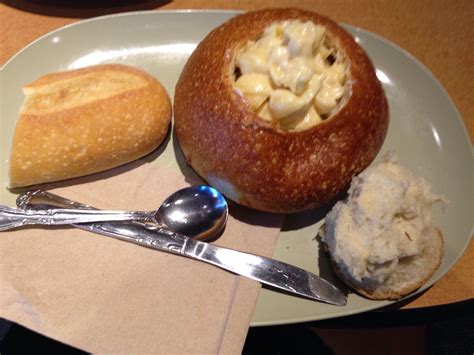 What you should get at Panera Bread...Mac and Cheese in a bread bowl ...