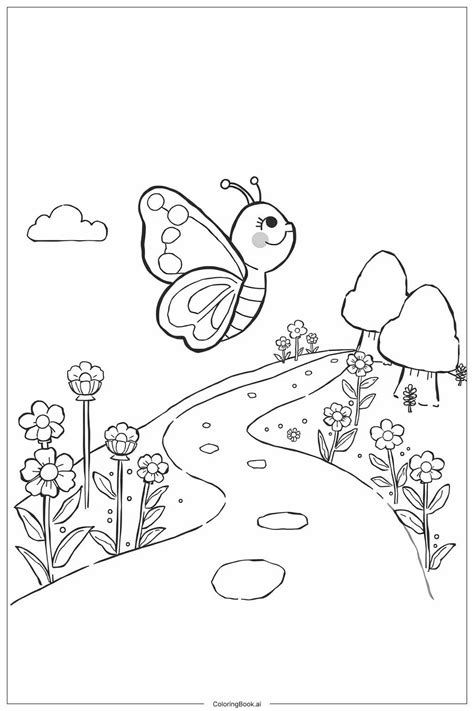 Butterfly Migration Path Coloring Page (Free PDF&PNG Printable)