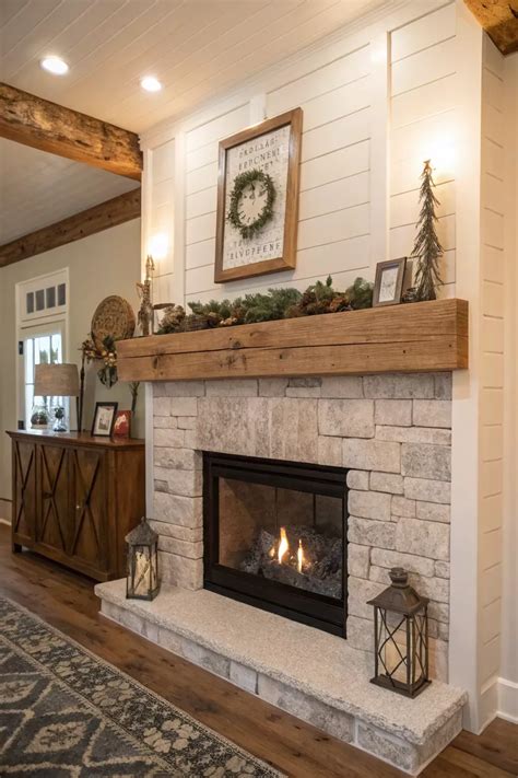 17+ Inspiring Modern Farmhouse Fireplace Ideas | Home fireplace ...