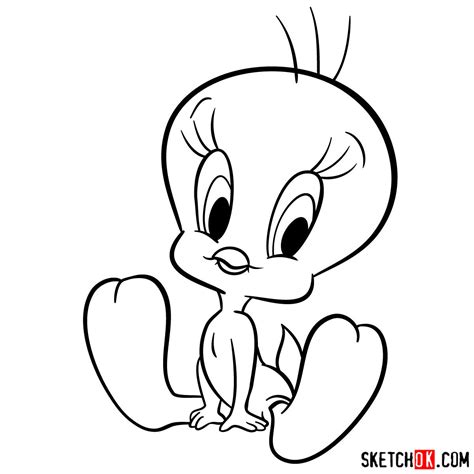 How to draw Tweety Bird - Sketchok Easy Drawing Guides