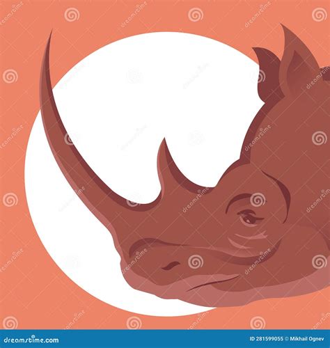 Illustration of a Rhino Head Side View Stock Illustration ...