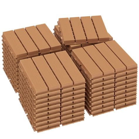Goovilla Plastic Interlocking Deck Tiles, 36 Pack Patio Deck Tiles, 12 ...