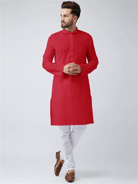 Red Cotton Kurta Pajama for Men | IndiFeels Australia