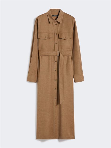 Wool flannel dress, hazelnut brown | Max Mara