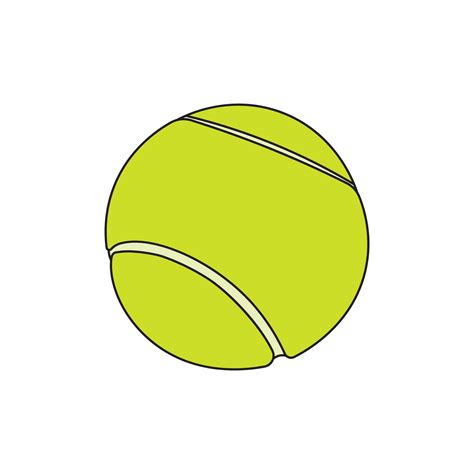 Kids drawing Cartoon Vector illustration tennis ball Isolated in doodle ...