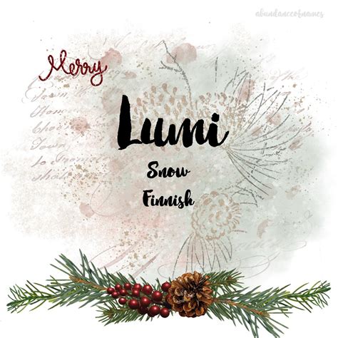 Ren's Baby Name Blog: Nature Namemas: Lumi