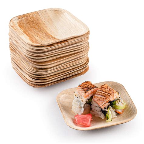 Buy brheez Bamboo Plates made from Palm Leaf - 25 Party Plates - 4 Inch ...