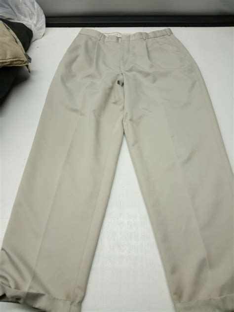 Perry Ellis Portfolio Men’s size 34x32 Cream Tan Polyester Dress Pants ...