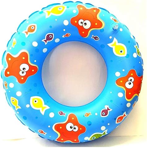 DRAUSS Fish Print Inflatable Swim Ring Blow up Floating Raft Tube for ...