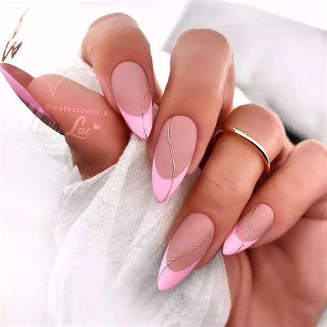 Almond Nails Pink, Classy Almond Nails, Almond Acrylic Nails, Pink Nail ...