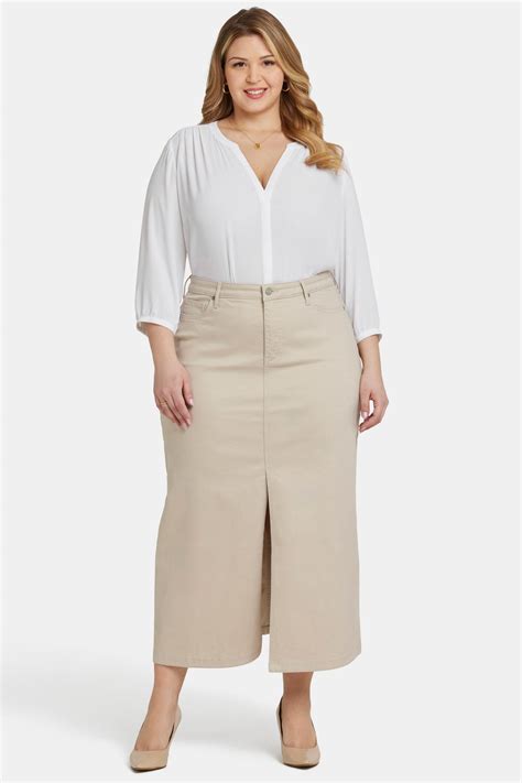 Plus Size White Skirt Women's Plus Size Solid Pencil Skirt With Banded