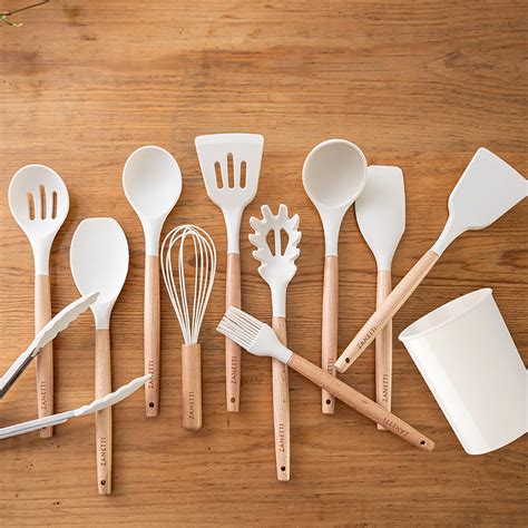 Juego de Utensilios de Cocina con Soporte, 7 Piezas, Utensilios de ...