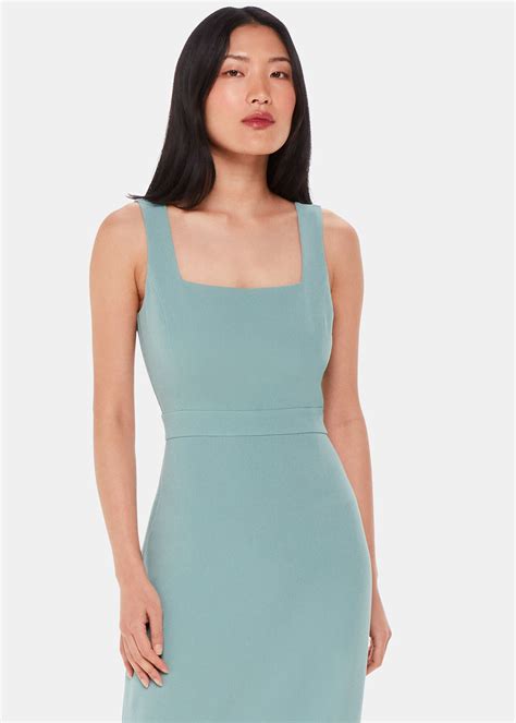 Whistles Mint Green Square Neck Maxi Dress | Sleek Bridesmaid Style ...
