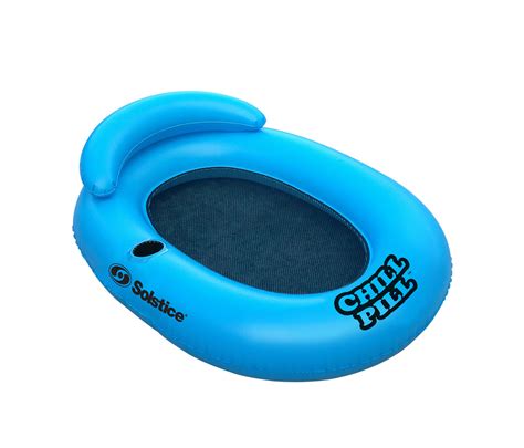 Inflatable Blue Chill Pill Swimming Pool Floating Lounge Chair, 51-Inch ...