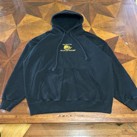 Vintage Y2K NYC Yellow Rat Bastard hoodie black #nyc... - Depop
