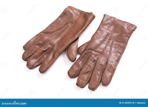 Brown Classic Leather Men Gloves Stock Photo - Image of fashionable ...