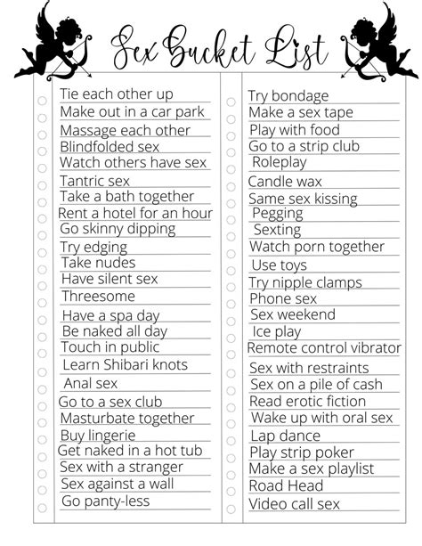 Sex Bucket List - 100 Fun Things To Do With Your Partner