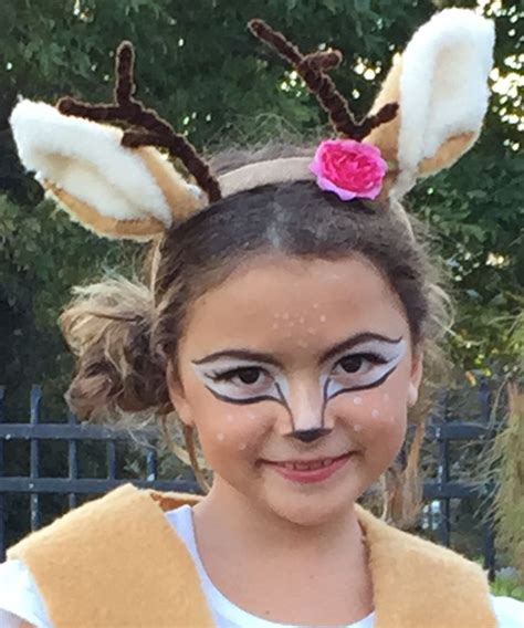 Xochi's deer Halloween makeup and diy antler and ears head band ...