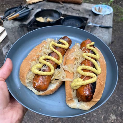 Campfire Bratwurst and Sauerkraut (with Beer!) - Champagne Tastes®