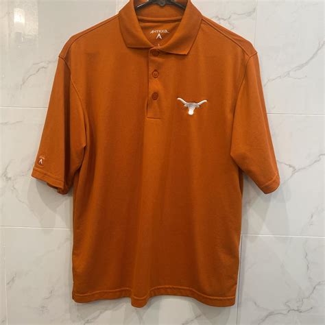 Antigua burnt orange TEXAS longhorn Polo Size:... - Depop