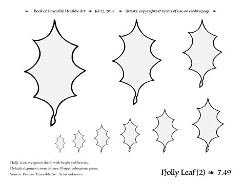 Traceable Holly Leaves Pattern - Bing