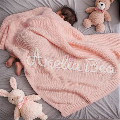 Custom Embroidered Baby Name Blanket,personalised Baby Blanket,baby ...