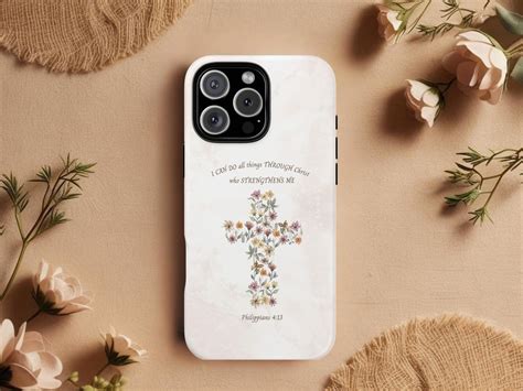Christian Phone Case Bible Verse, Floral Phone Case Christian Gift ...