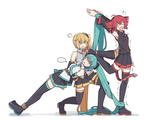 hatsune miku, kasane teto, and akita neru (vocaloid and 2 more) drawn ...