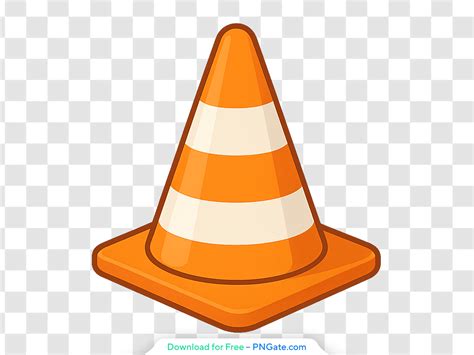 Bright Orange Cartoon Traffic Cone with Stripes Free PNG - PNGate